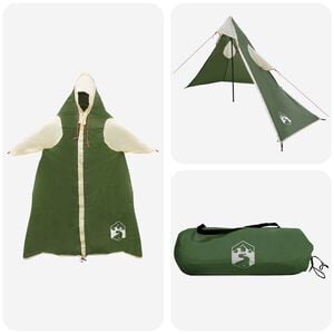 vidaXL 2-i-1 Regn Poncho med Hette 262 x 126 x 130 cm Gr&oslash;nn