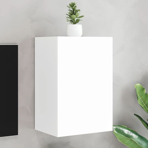 vidaXL Vegghengt TV-benk hvit 40,5x30x60 cm konstruert tre