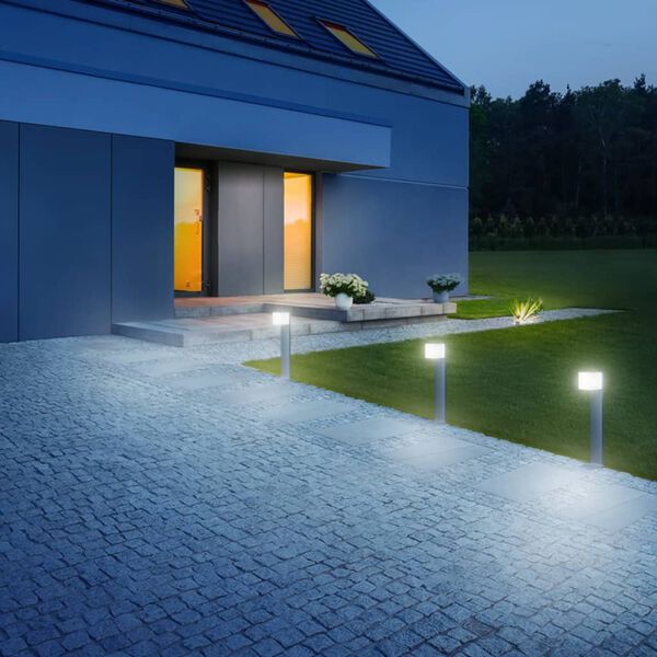 Steinel Stolpelampe med sensor GL 80 LED IHF CUBO sølv 055486