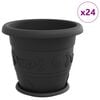 vidaXL Plantepotter 24 stk. Svart &Oslash; 34 x 28 cm Plast