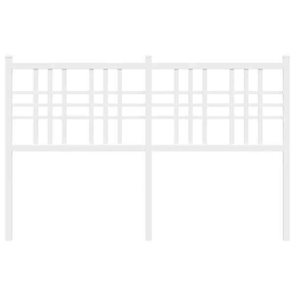 vidaXL Utskiftbar sengegavl i metall hvit 120 cm