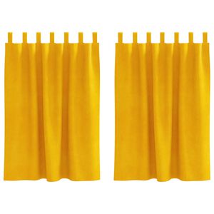 vidaXL Blendingsgardiner 2 pcs Sennepsgul 140 x 140 cm Fl&oslash;yel