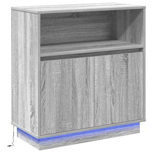 vidaXL LED sideboard Gr&aring; Sonoma 71 x 34,5 x 75 cm Konstruert tre