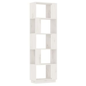 vidaXL Bokhylle/romdeler hvit 51x25x163,5 cm heltre furu