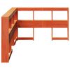 vidaXL Bokhylle sengegavl L-formet voksbrun 120 cm heltre furu