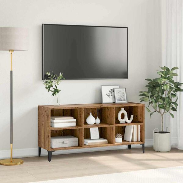 vidaXL TV-benksett Veggmontert Brun 103,5 x 30 x 50 cm Konstruert tre