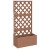 vidaXL Blomsterkasse med espalier brun 65x33x135 cm WPC
