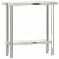 vidaXL Matlagingsbord for kjøkken 82,5x30x85 cm rustfritt stål