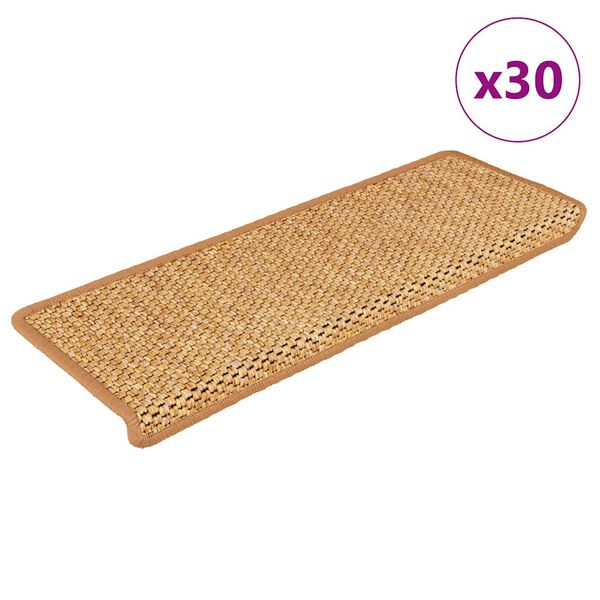 vidaXL Selvklebende trappematter sisal 30 stk 65x21x4 cm sisal