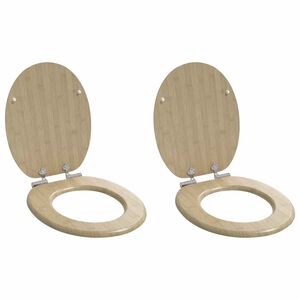 vidaXL Toalettsete 2 pcs Lys bambusfarge 44 x 38 cm MDF-plater