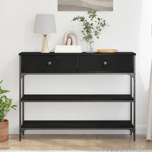 vidaXL Konsollbord Svart Eik 72,5 x 25 x 75 cm Konstruert tre