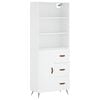 vidaXL Highboard hvit 69,5x34x180 cm konstruert tre