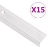 vidaXL Trappeneser L-form 15 stk aluminium 100 cm s&oslash;lv