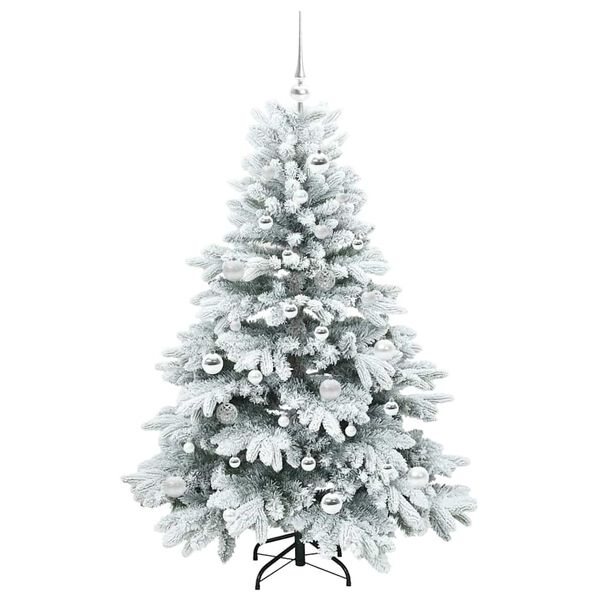 vidaXL Kunstig juletre med 150 LED med stativ Hvit 150 cm PE og PVC