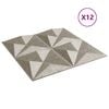 vidaXL Veggpaneler 12 stk beton 50x50 cm XPS 3 m&sup2; origami