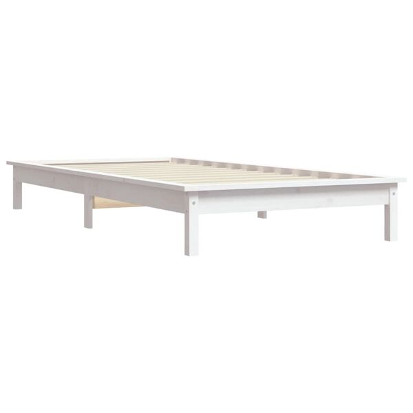 vidaXL Sengeramme hvit 90x190 cm heltre furu