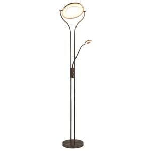vidaXL Stående lampe 18 W sølv 180 cm dimbar