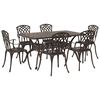 vidaXL Hage Spisegruppe 7 stk. Bronse Aluminium