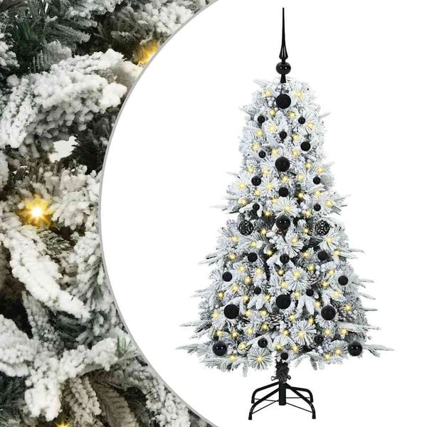 vidaXL Kunstig sammensatt juletre med 150 LED Hvit 120 cm PE og PVC