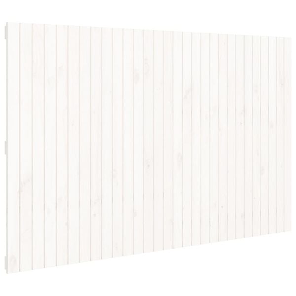 vidaXL Veggmontert sengegavl hvit 185x3x110 cm heltre furu