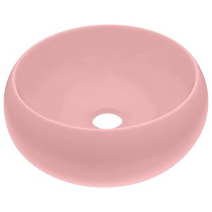 vidaXL Luksuri&oslash;s servant rund matt rosa 40x15 cm keramisk