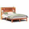 vidaXL Seng med bokhylle uten madrass voksbrun 120x190 cm heltre furu