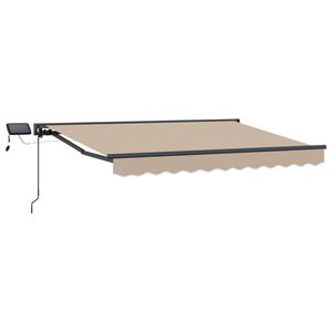 vidaXL Manuell markiseramme med LEDs Beige og Antrasitt 2,5 x 2 m