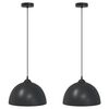 vidaXL Pendellamper 2 stk h&oslash;ydejusterbar E27 svart &Oslash; 30 cm metall