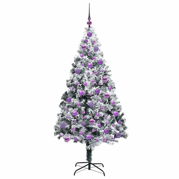 vidaXL Kunstig juletre med 300 LED grønn 180 cm PVC og Stål og Plast