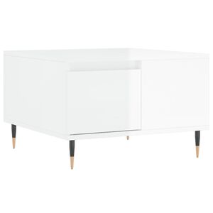 vidaXL Salongbord h&oslash;yglans hvit 55x55x36,5 cm konstruert tre