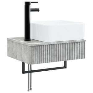 vidaXL Vegghengt vask Betonggr&aring; 53 x 35 x 39 cm Konstruert tre