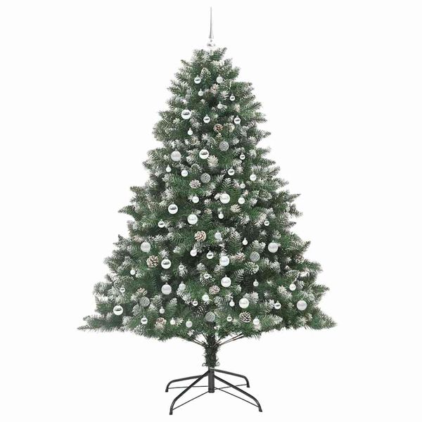 vidaXL Kunstig juletre grønn 140 x 140 x 210 cm PVC og plast og stål