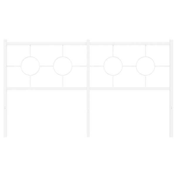 vidaXL Sengegavl i metall hvit 150 cm