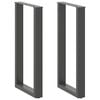 vidaXL Barbordben U-formet 2 stk antrasitt 40x(90-91) cm st&aring;l