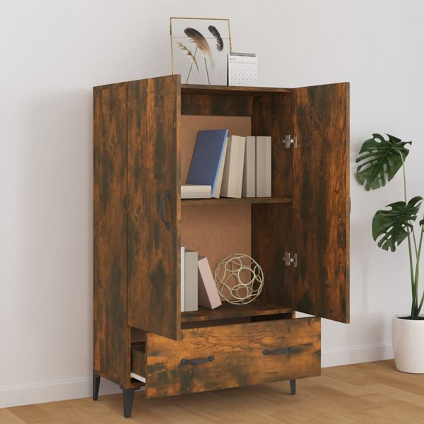 vidaXL Highboard røkt eik 70x31x115 cm konstruert tre