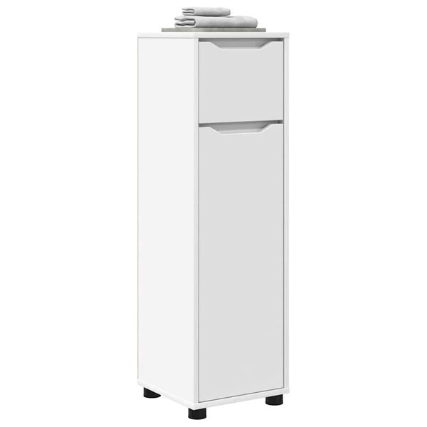 vidaXL Baderomsskap med skuff Hvit 30,5 x 30 x 101 cm Konstruert tre