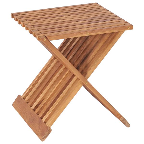 vidaXL Sammenleggbar krakk 40x32x45 cm heltre teak