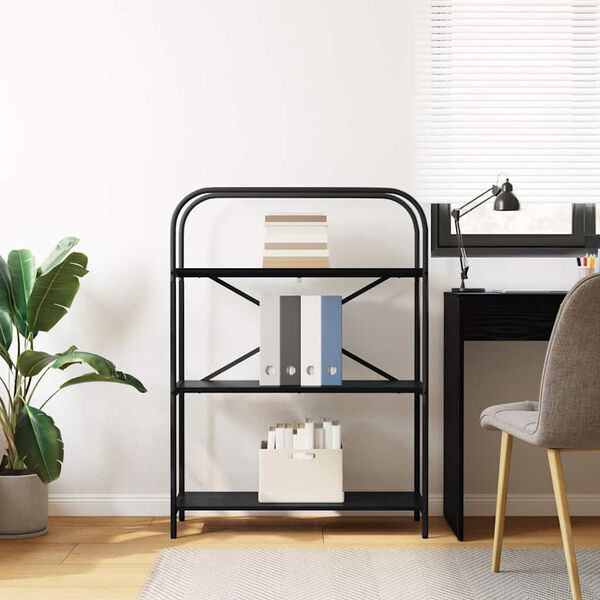 vidaXL Bokhylle Svart Eik 80 x 30 x 109 cm Konstruert tre