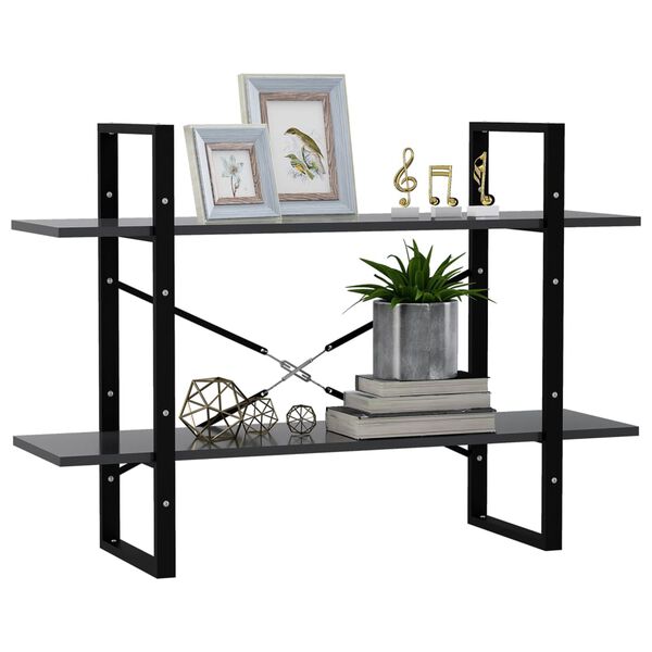 vidaXL Bokhylle 2 niv&aring;er gr&aring; 100x30x70 cm konstruert tre