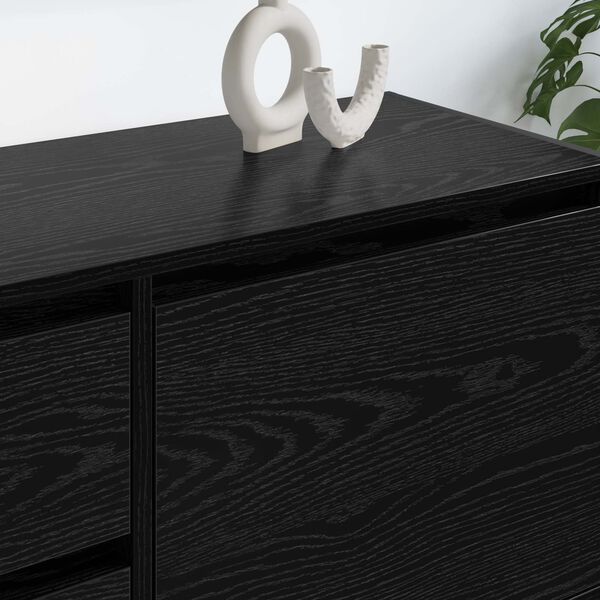 vidaXL TV-skap med skuff Svart Eik 100 x 36 x 49.5 cm Konstruert tre