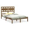 vidaXL Sengeramme honningbrun heltre 150x200 cm King Size