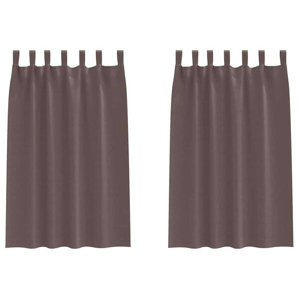 vidaXL M&oslash;rkleggende Gardiner med Ringer 2 pcs M&oslash;rk brun 175 x 140 cm