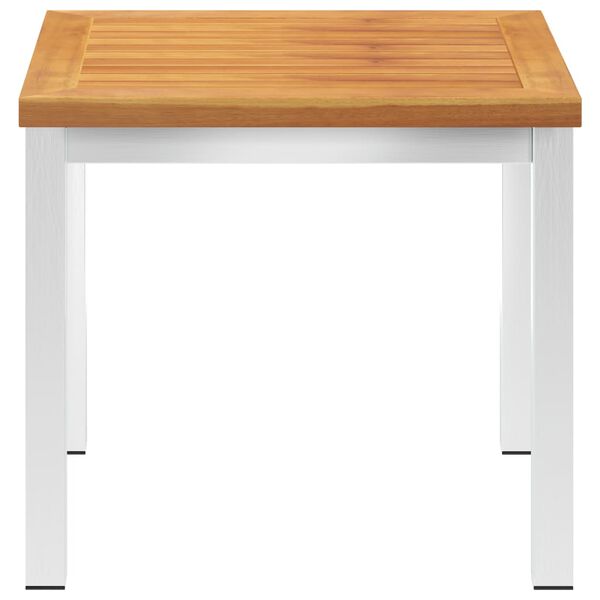 vidaXL Sidebord til hage 45x45x38 cm heltre akasie og rustfritt stål
