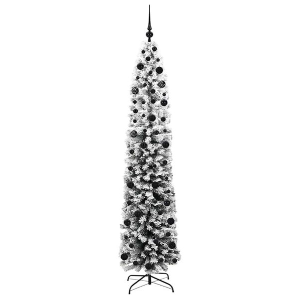 vidaXL Kunstig juletre med 300 LED grønn 210 cm PVC og stål og plast