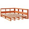 vidaXL Seng med bokhylle uten madrass voksbrun 140x190 cm heltre furu