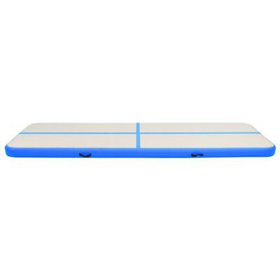 vidaXL Oppblåsbar gymnastikkmatte med pumpe 800x100x15 cm PVC blå