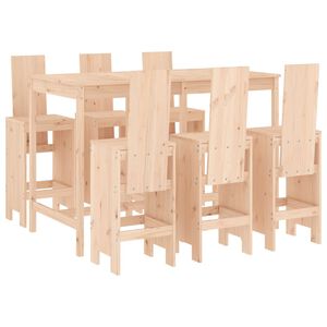 vidaXL Hagebarsett 7 deler heltre furu