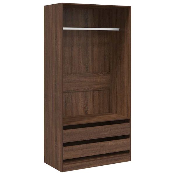 vidaXL Garderobe brun eik 100x50x200 cm konstruert tre