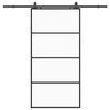 vidaXL Skyved&oslash;r med monteringssett svart 102,5x205 cm ESG-glass
