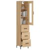 vidaXL Highboard sonoma eik 34,5x34x180 cm konstruert tre